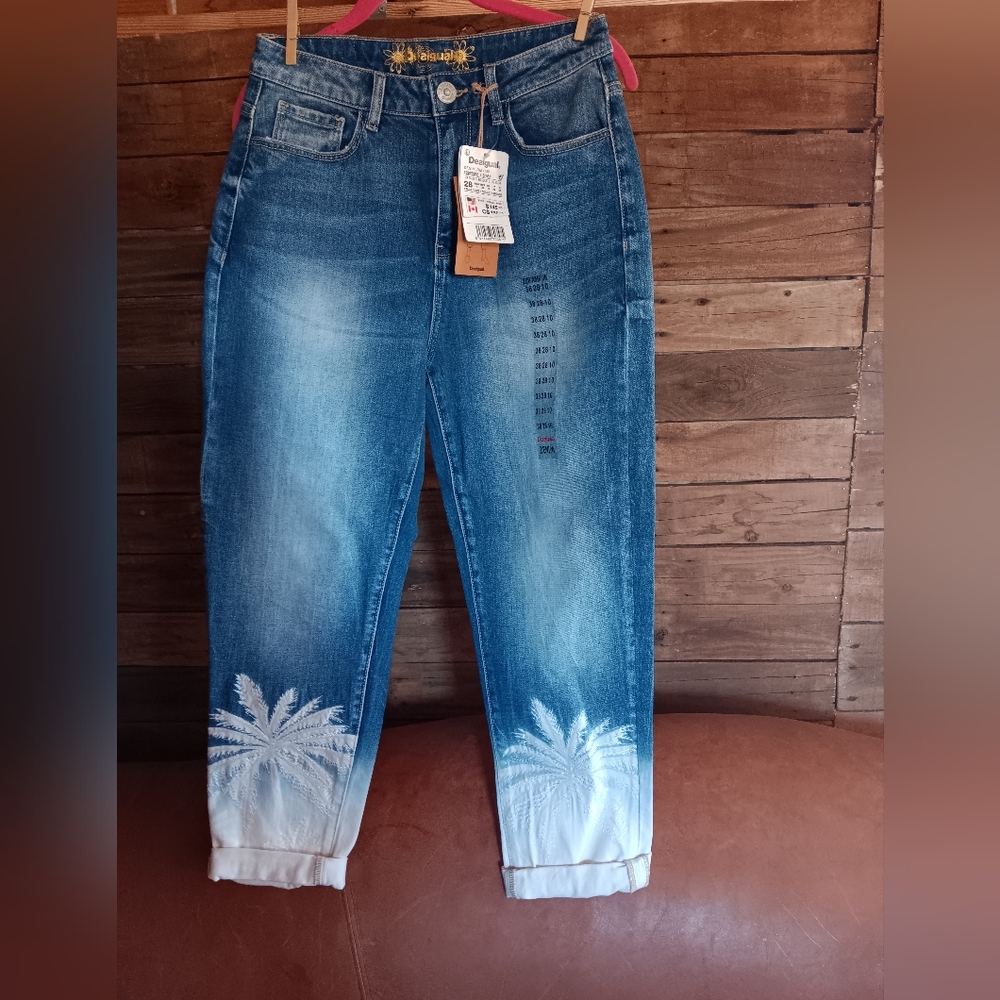 Women's Desigual Blue Palm Tree Jeans